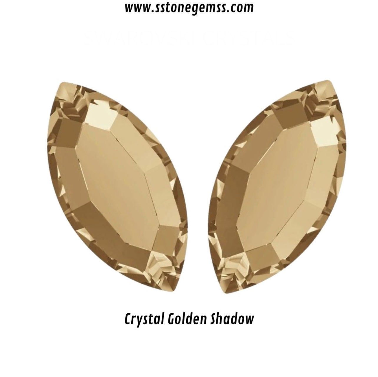 Pack 10 Navette Crystal Golden Shadow