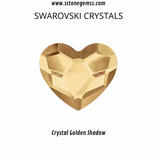 Pack 10 corazones Swarovski Crystal Golden Shadow