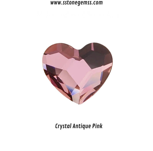Pack 10 corazones Crystal Antique Pink