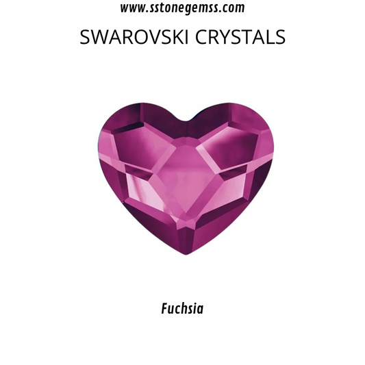 Pack 10 corazones Swarovski Fuchsia