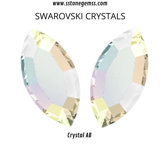 Pack 10 Navette Swarovski Crystal AB